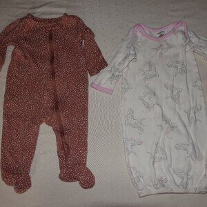 LOT OF (2) INFANT GIRL SLEEPWEAR SIZE 6 MONTHS
